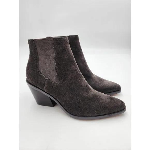 Rag &amp; Bone Razor Chelsea Gray Suede Leather Pointed-toe Ankle Boot 36.5 …