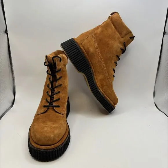Rag &amp; Bone Sloane Women's Suede Lace Up Ankle Boots Cinnamon US 6 EU36 $770 New