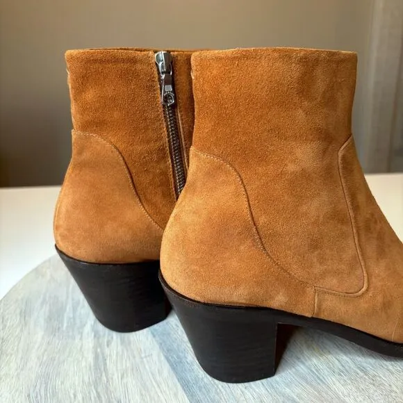 Rag &amp; Bone Women's Axel Mid Boots‎ In Cinnamon Leather Suede $395 Size 8.5