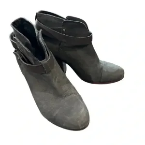 Rag &amp; Bone Women's Harrow Gray Distressed Suede Ankle Boots Size 39, US 9 GUC