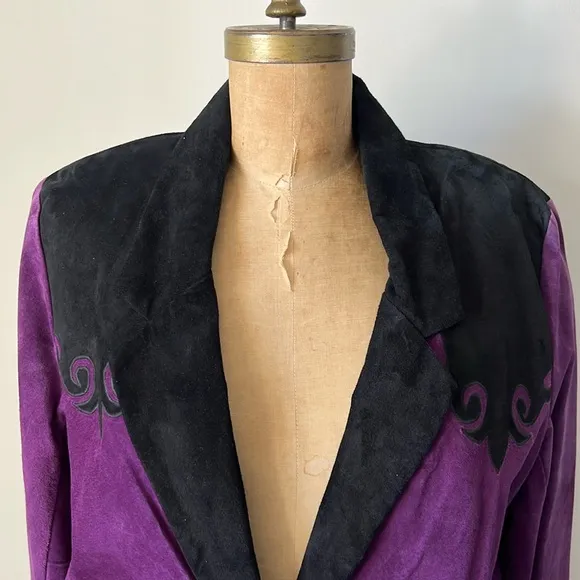 Rare 1980’s Vintage Cowboy Jacket Suede Southwest Aztec Rodeo