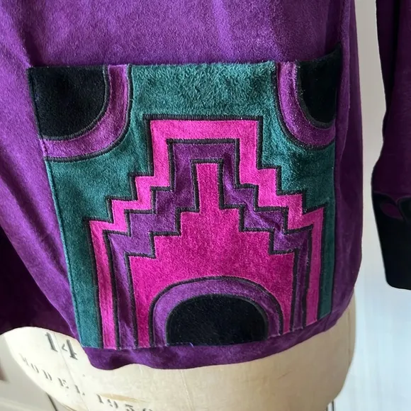 Rare 1980’s Vintage Cowboy Jacket Suede Southwest Aztec Rodeo