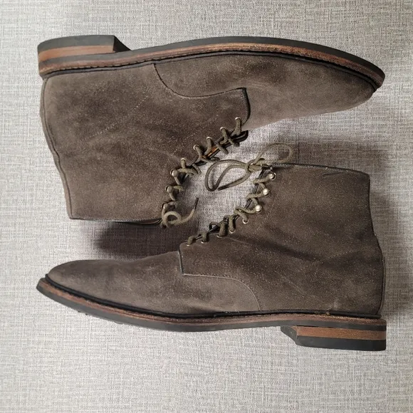 RARE Allen Edmonds Higgins Mill Light Brown Suede Boots Men's Size 15 D Shoes