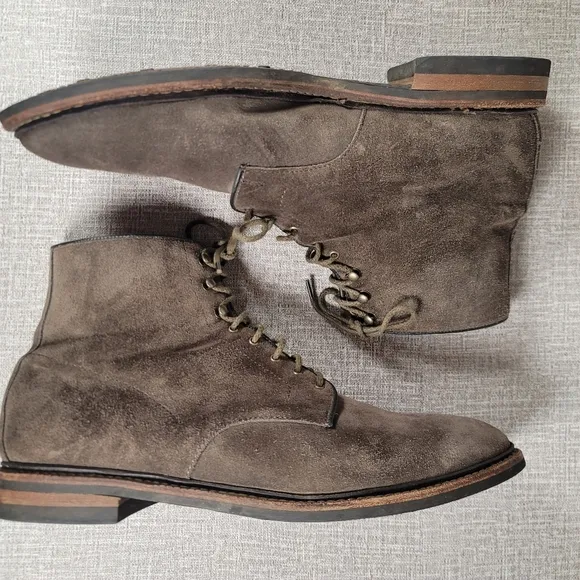 RARE Allen Edmonds Higgins Mill Light Brown Suede Boots Men's Size 15 D Shoes
