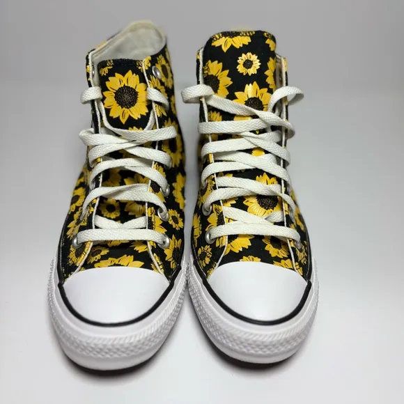 Rare Converse Sunflower Hi Top Shoes Chuck Taylor Allstars Women’s 7.5 Men’s 5.5