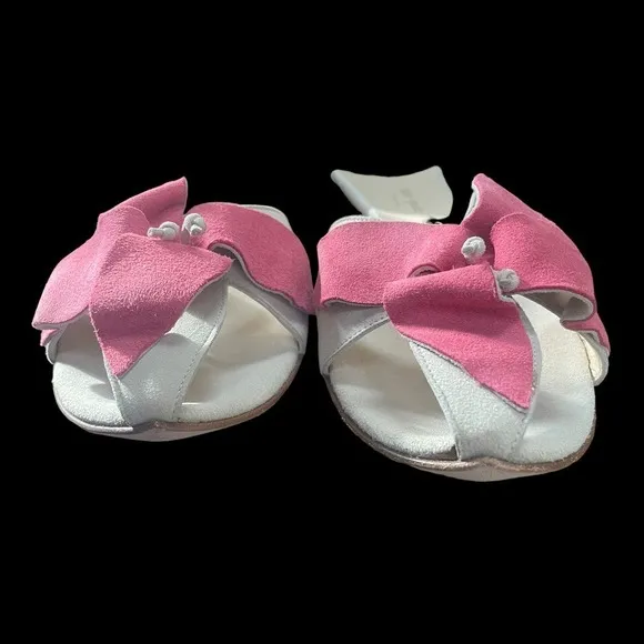 RARE!!!  Kate Spade Suede Pink Flower Slip-On Sandal  - Size 8 1/2 N