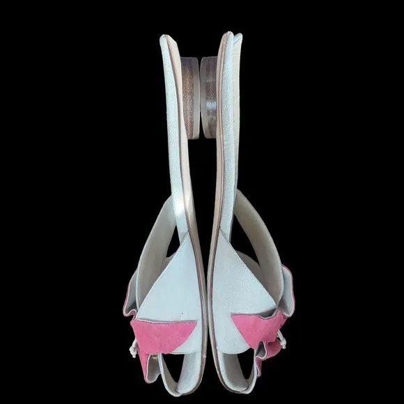 RARE!!!  Kate Spade Suede Pink Flower Slip-On Sandal  - Size 8 1/2 N