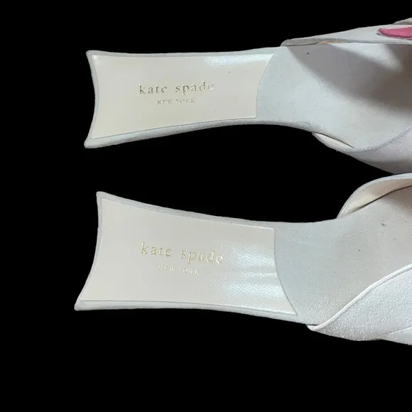 RARE!!!  Kate Spade Suede Pink Flower Slip-On Sandal  - Size 8 1/2 N