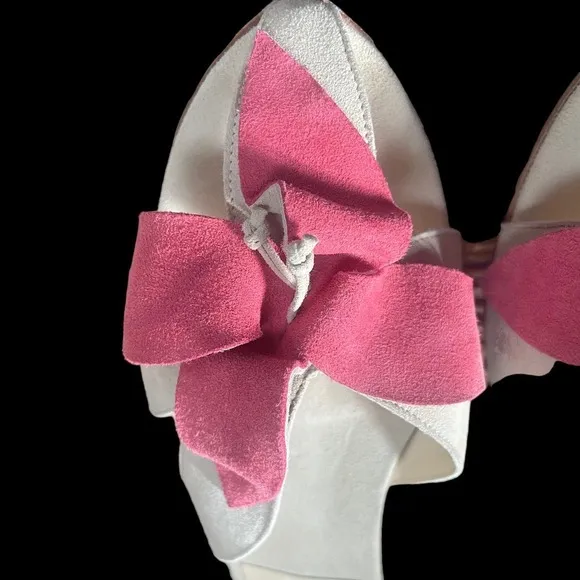 RARE!!!  Kate Spade Suede Pink Flower Slip-On Sandal  - Size 8 1/2 N