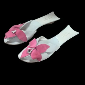 RARE!!!  Kate Spade Suede Pink Flower Slip-On Sandal  - Size 8 1/2 N