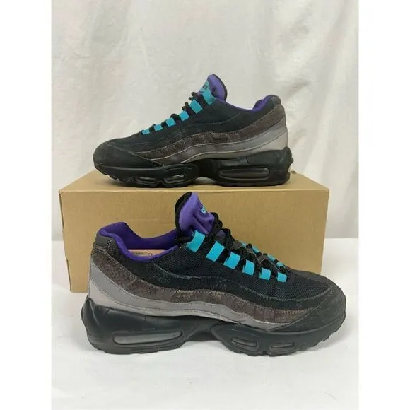 RARE Nike Air Max 95 Black Purple Grape AO2450-002 Sz 8 Men's Shoes Used