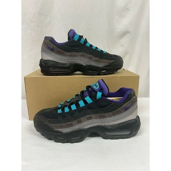 RARE Nike Air Max 95 Black Purple Grape AO2450-002 Sz 8 Men's Shoes Used