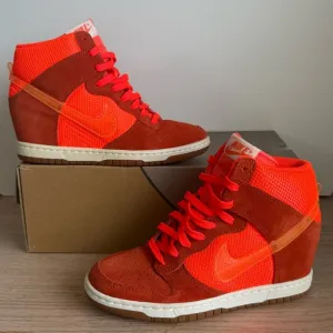 Rare 🧡Nike Dunk Sky High Total Crimson Shoes Wedge Sneakers - W 6.5