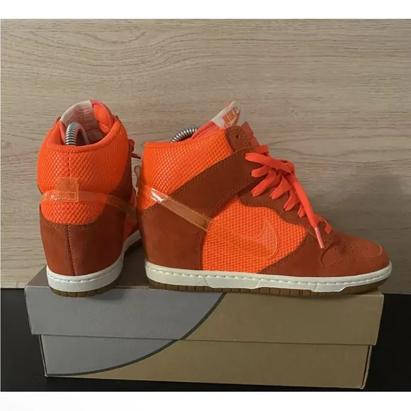 Rare 🧡Nike Dunk Sky High Total Crimson Shoes Wedge Sneakers - W 6.5