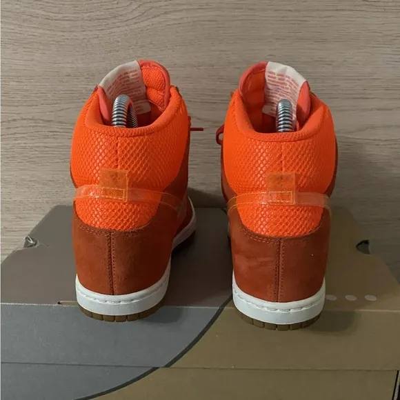 Rare 🧡Nike Dunk Sky High Total Crimson Shoes Wedge Sneakers - W 6.5
