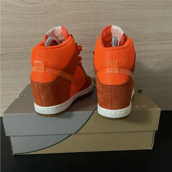 Rare 🧡Nike Dunk Sky High Total Crimson Shoes Wedge Sneakers - W 6.5