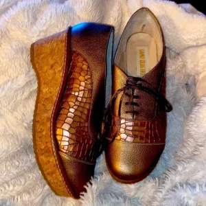 RARE!!!!! Siamo Quattro cork platform shoes 7.5/8 🇮🇹