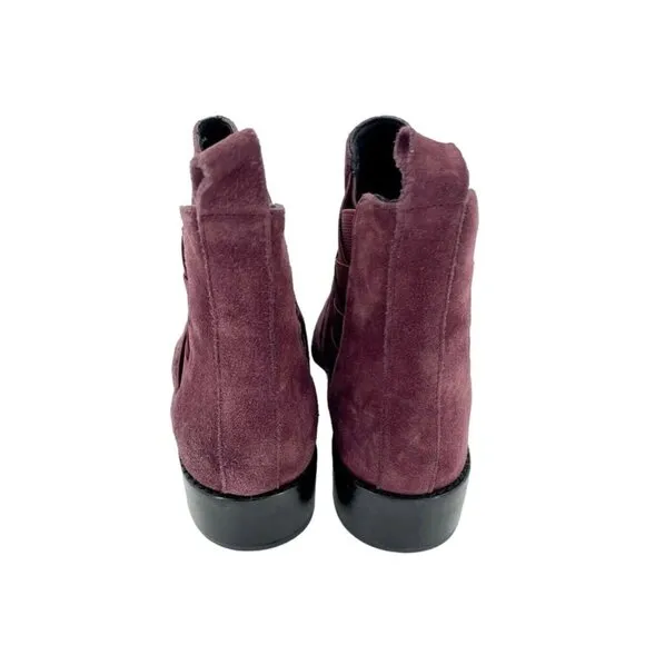Rebecca Minkoff Jacy Suede Leather Burgundy Pointed Toe Ankle Boots 7.5 NEW