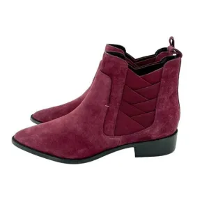 Rebecca Minkoff Jacy Suede Leather Burgundy Pointed Toe Ankle Boots 7.5 NEW