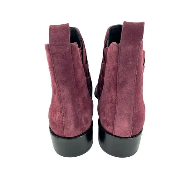 Rebecca Minkoff Jacy Suede Leather Burgundy Pointed Toe Ankle Boots 7.5 NEW