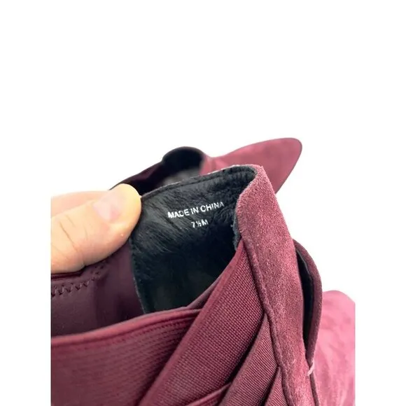 Rebecca Minkoff Jacy Suede Leather Burgundy Pointed Toe Ankle Boots 7.5 NEW