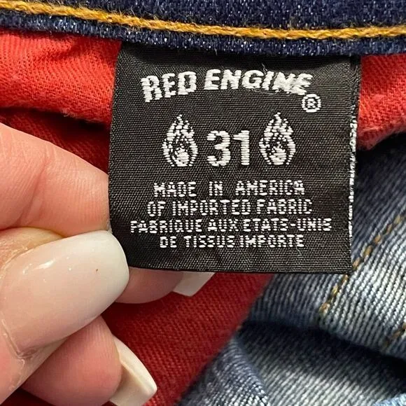 Red Engine Garnet Jeans Mid Rise Bootcut Blue Denim Made in USA Size 31 Western
