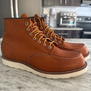 Red Wing 875 6-Inch Oro Legacy Brown Leather Classic Moc Lace-Up Boots Men’s 12D