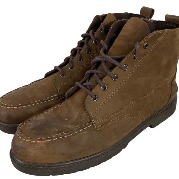 Red Wing Mens 8.5 Classic Moc Toe Boots Chukka Ankle Leather Brown Lace Up