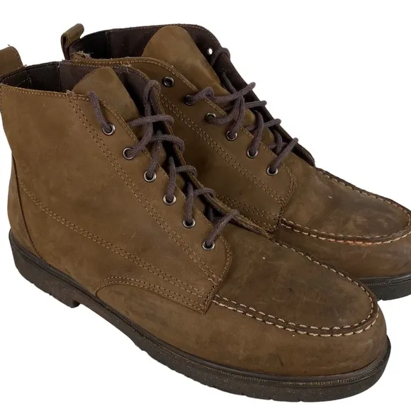 Red Wing Mens 8.5 Classic Moc Toe Boots Chukka Ankle Leather Brown Lace Up