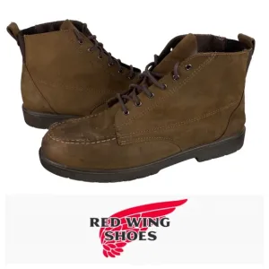 Red Wing Mens 8.5 Classic Moc Toe Boots Chukka Ankle Leather Brown Lace Up