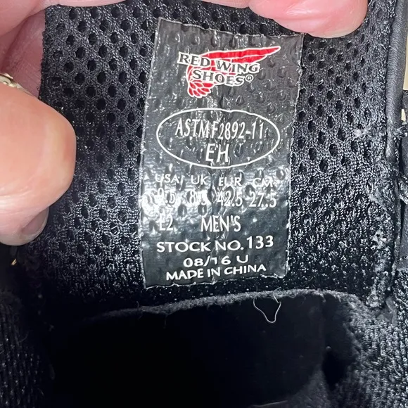 Red Wing Men’s No. 133 Black Leather Lace Up Oxford Shoes Size 9.5