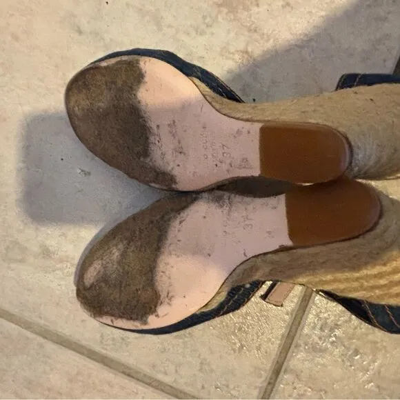 Red valentino sandals blue jean heels cloth wedges denim dress shoes platform