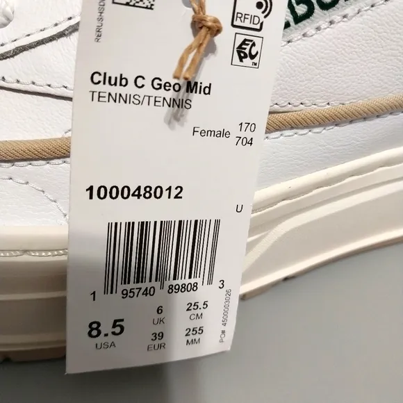 Reebok Club C Geo Mid Platform Sneakers, NWT, Size 8.5|EUR 39
