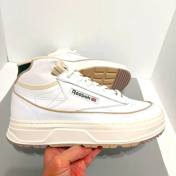 Reebok Club C Geo Mid Platform Sneakers, NWT, Size 8.5|EUR 39