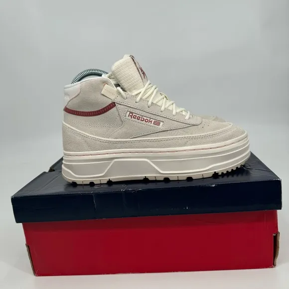 Reebok Club C Geo Mid‎ Women’s 6 Vincha Chalk Platform Sneakers Tennis Shoes