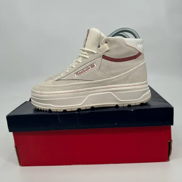 Reebok Club C Geo Mid‎ Women’s 6 Vincha Chalk Platform Sneakers Tennis Shoes