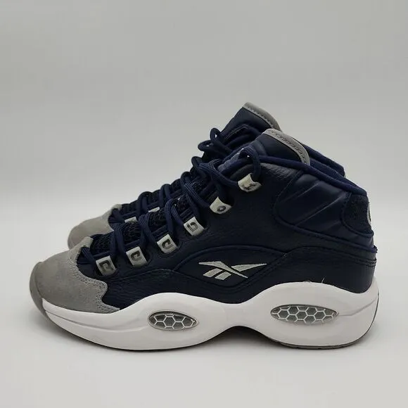 Reebok Question Mid‎ Retro Georgetown Iverson GS Size 5.5 FX1074 90s HOYAS Kids