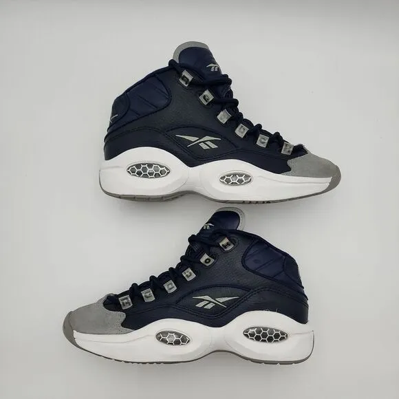 Reebok Question Mid‎ Retro Georgetown Iverson GS Size 5.5 FX1074 90s HOYAS Kids