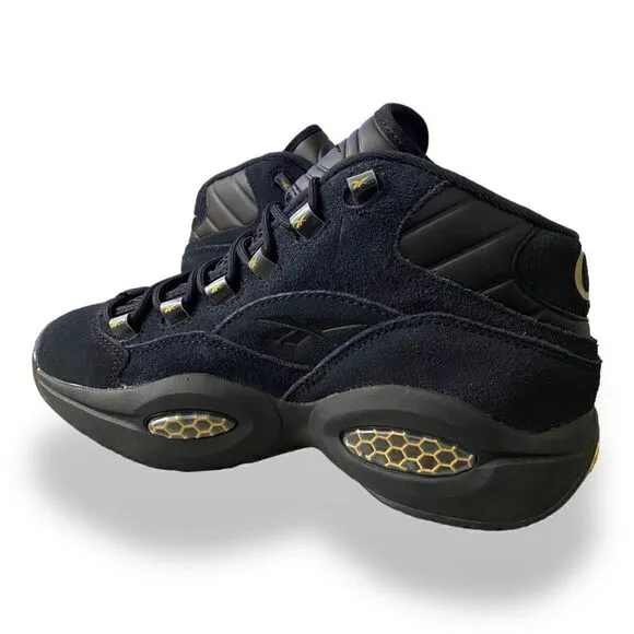 Reebok Question Mid 2022 Retro Basketball Black Shoes Iverson Mens size 7 ID9293