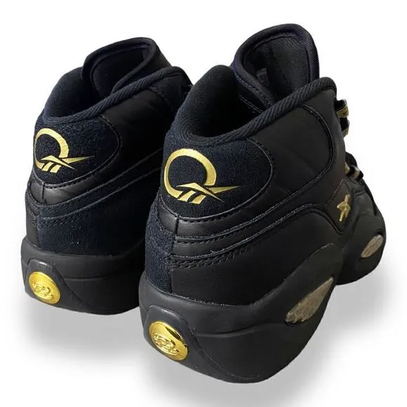 Reebok Question Mid 2022 Retro Basketball Black Shoes Iverson Mens size 7 ID9293