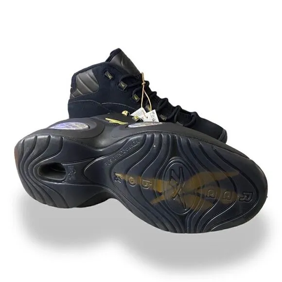 Reebok Question Mid 2022 Retro Basketball Black Shoes Iverson Mens size 7 ID9293