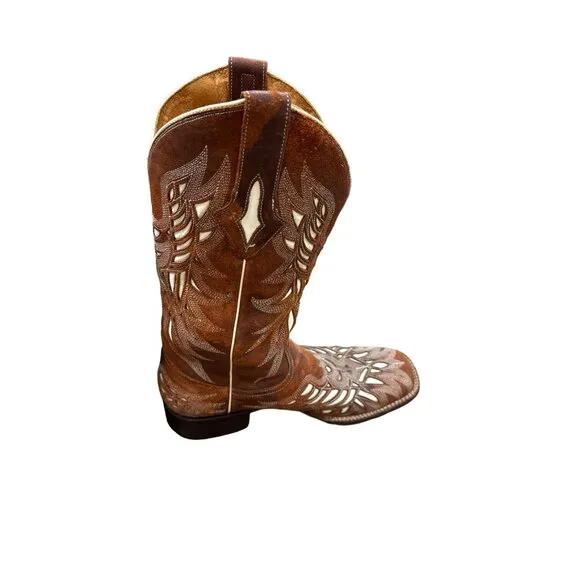 Resistol men’s brown leather western shoe boots size 9D SKU 3701