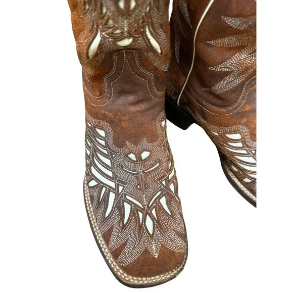 Resistol men’s brown leather western shoe boots size 9D SKU 3701