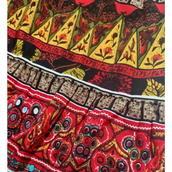 RESTOCK! Boho High Elastic Waist Patterned Ruffle Tiered Colorful Maxi Skirt!