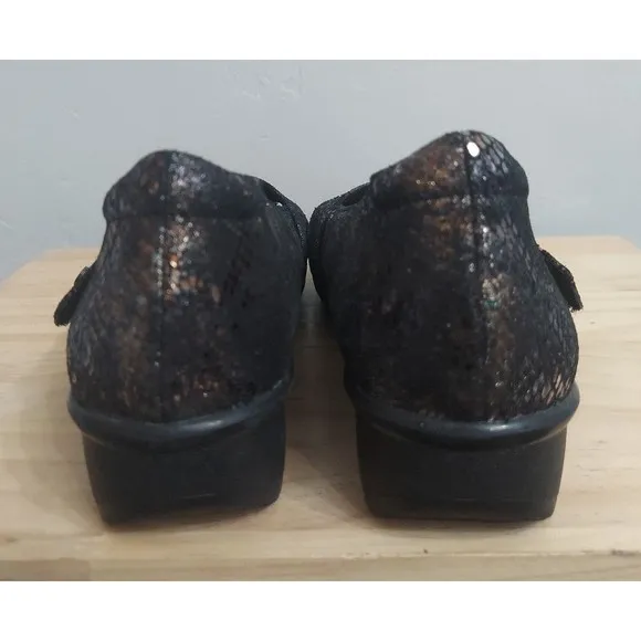 Revere Bonn Women's Leather Black Metallic Python Mary Jane Shoes size 1…