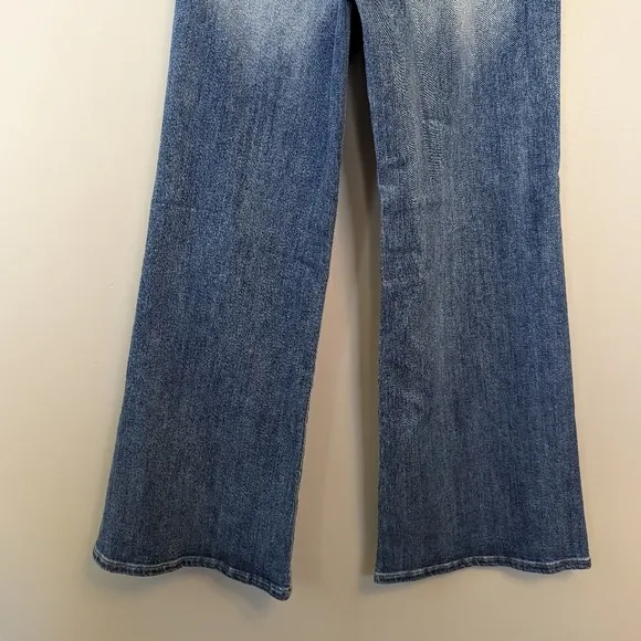 Risen Jeans Jane Mid Rise Fold Over Straight Leg Jeans Size 2X