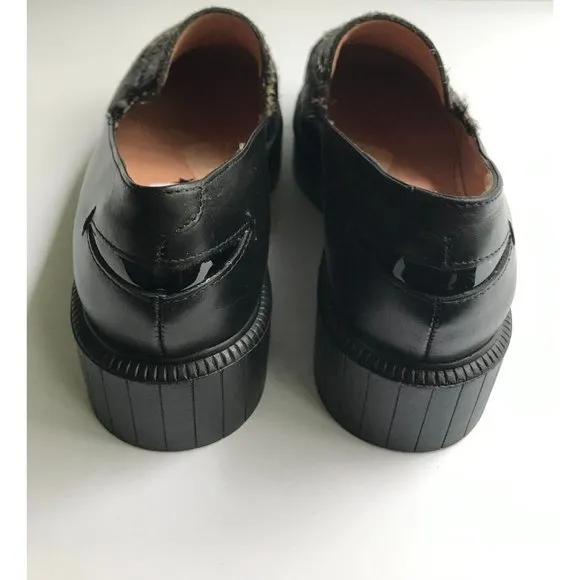 Robert Clergerie Black Pony Hair Polka Dot Platform Shoes, Sz 8.5 (US) 38.5 (EU)
