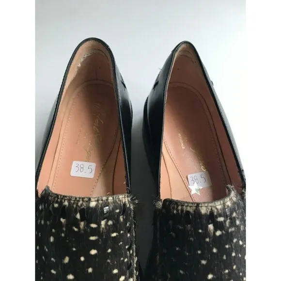 Robert Clergerie Black Pony Hair Polka Dot Platform Shoes, Sz 8.5 (US) 38.5 (EU)