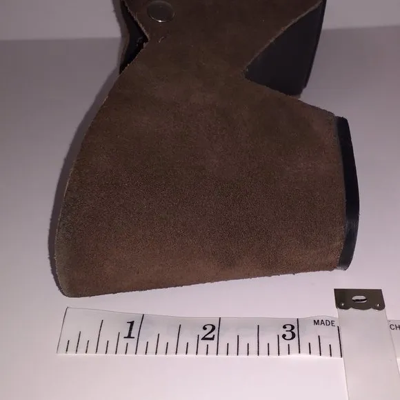 *Robert Clergerie Paris brown green suede platform clogs 8.5