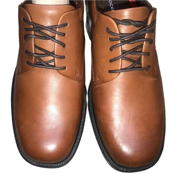 Rockport Men's 8.5 Margin Oxford Shoes New‎ Brown Leather NEW
